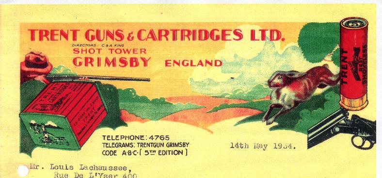Trent Guns and Cartridges Letterhead, 1934